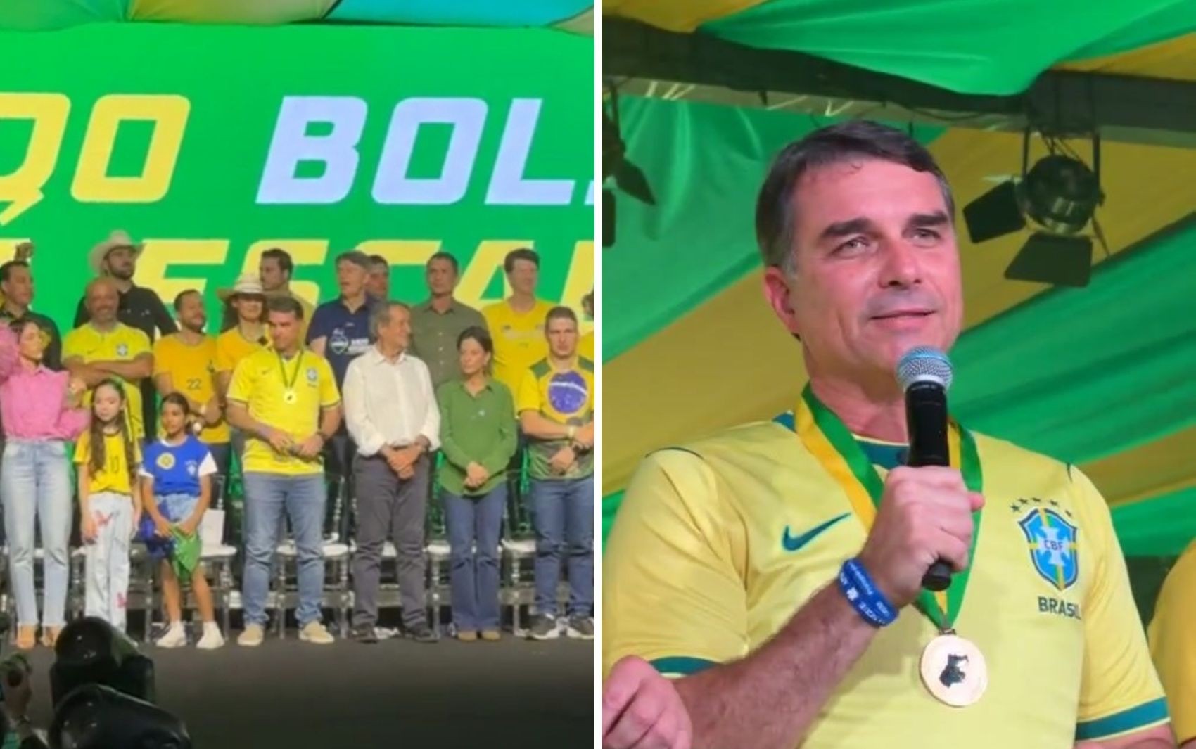 Flávio Bolsonaro lança pré-candidaturas do PL em Goiás ao lado de Valdemar Costa Neto