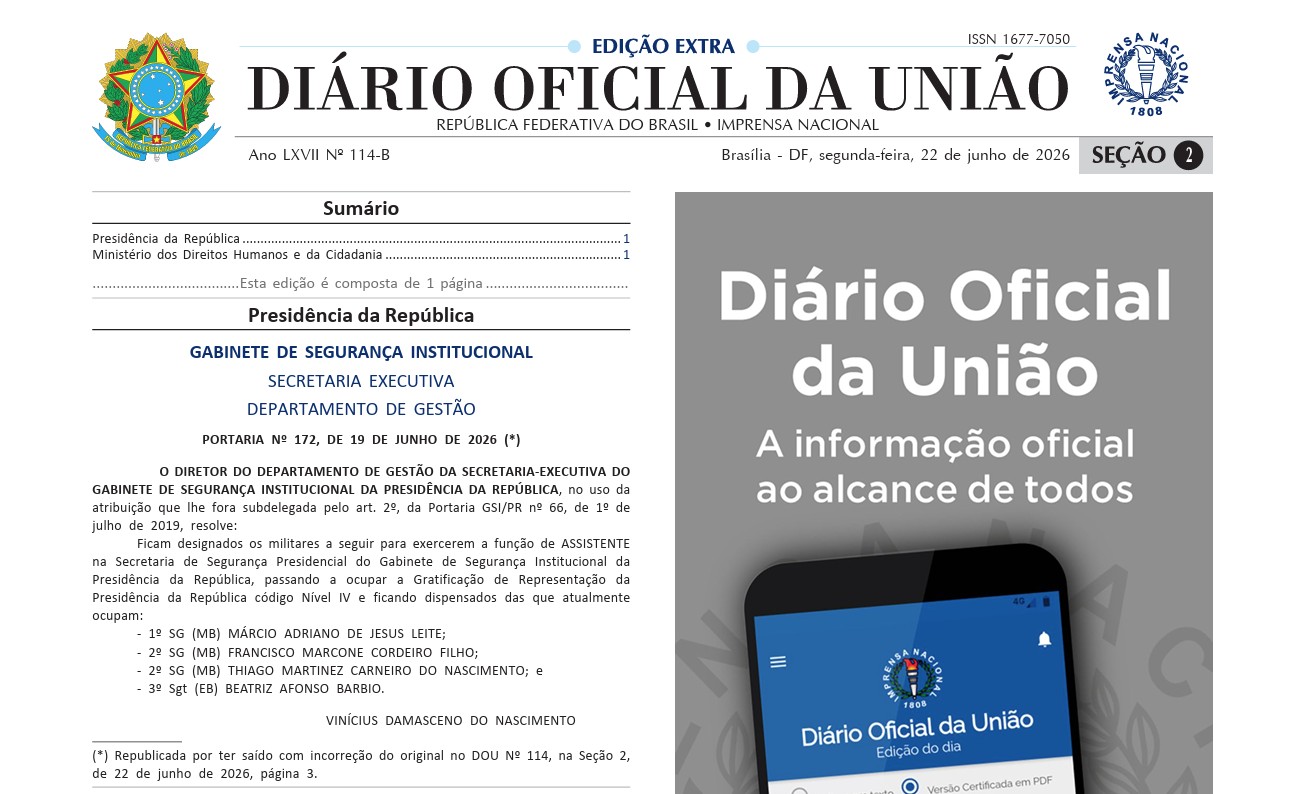 GSI Corrige Portaria que Designava 'Fulano de Tal' e 'Cicrano de Tal' na Segurança Presidencial - GSI corrige portaria segurança presidencial
