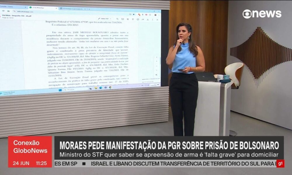 Ministro Moraes avalia prorrogação da prisão domiciliar de Bolsonaro após apreensão de arma