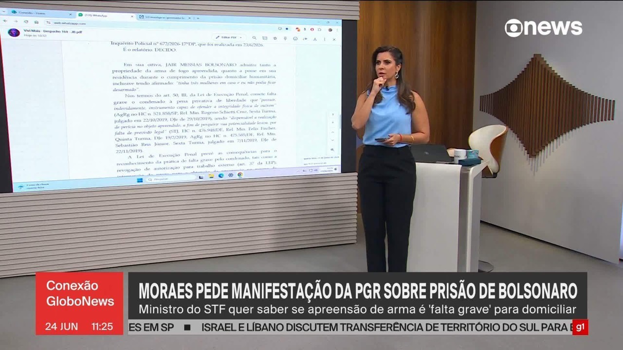 Ministro Moraes avalia prorrogação da prisão domiciliar de Bolsonaro após apreensão de arma