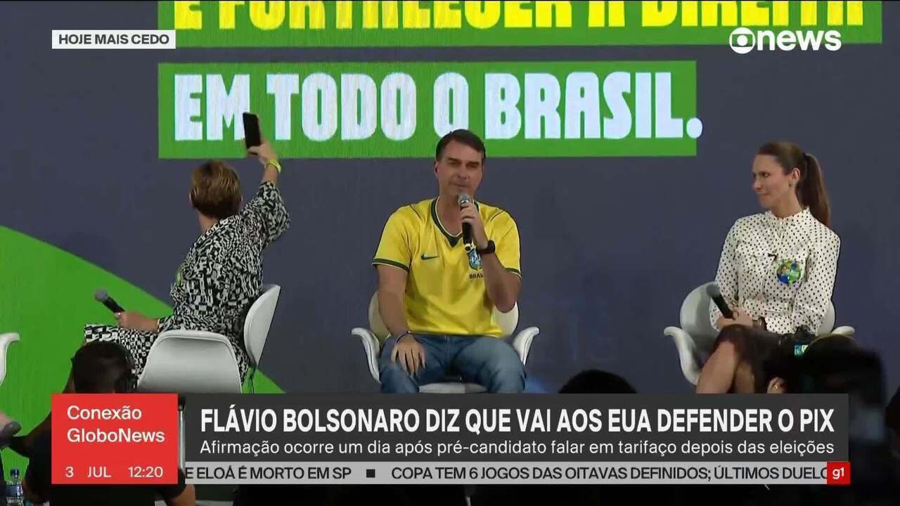 Flávio Bolsonaro deve evitar tom político em audiência nos EUA sobre tarifa extra, dizem aliados - Flávio Bolsonaro audiência EUA tarifa extra