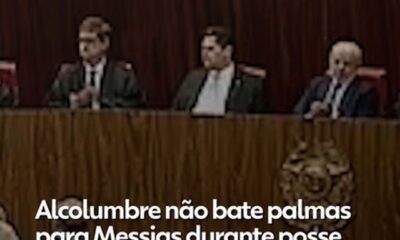 Davi Alcolumbre evita aplausos a Jorge Messias durante posse de Nunes Marques no TSE